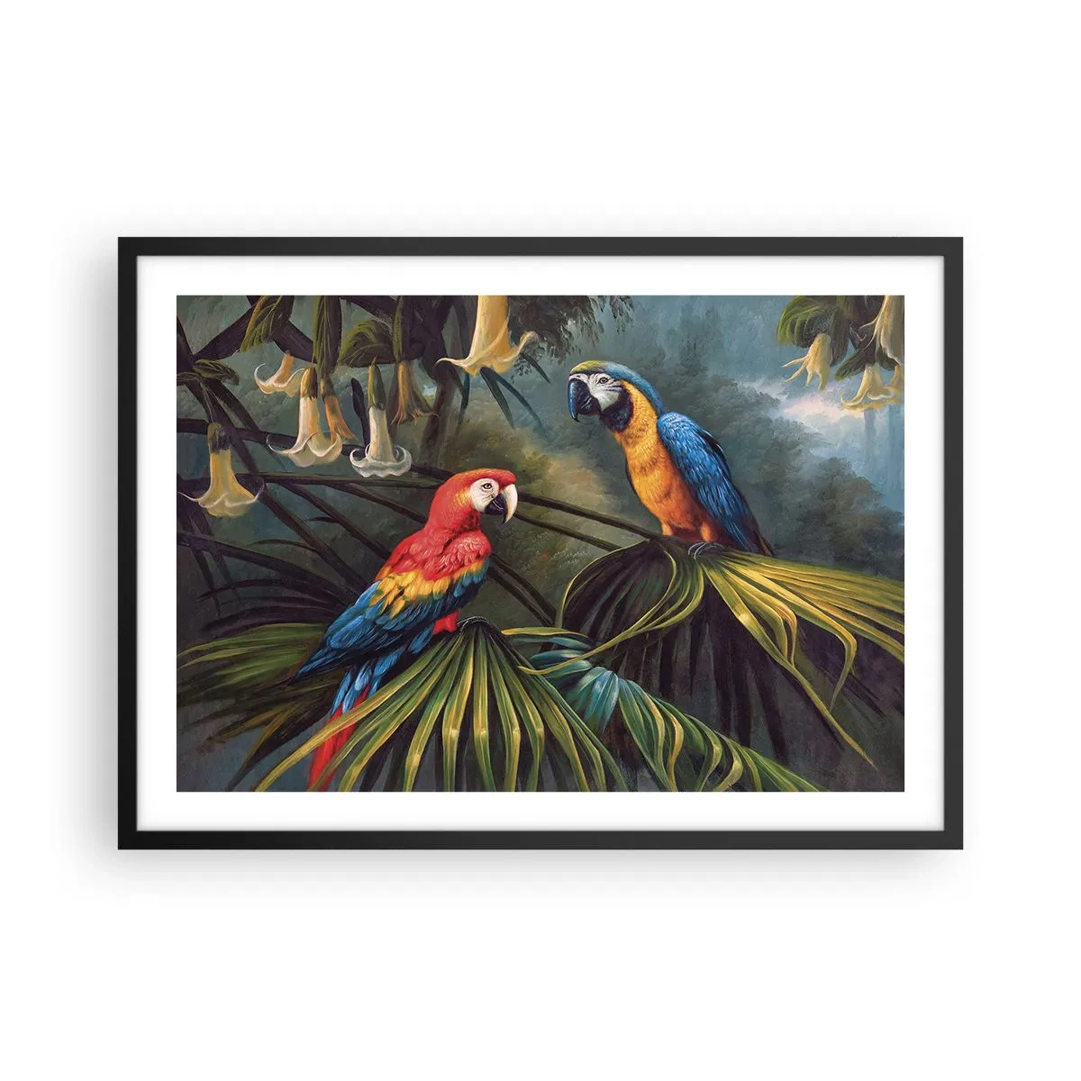 Plakát v černém rámu - Romantismus v tropech - 70x50 cm