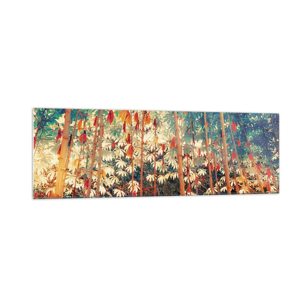 Obraz na skle - Tajný život listů - 160x50 cm