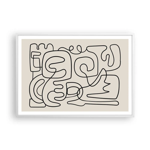 Plakát v bílém rámu - Podle stopy - 100x70 cm