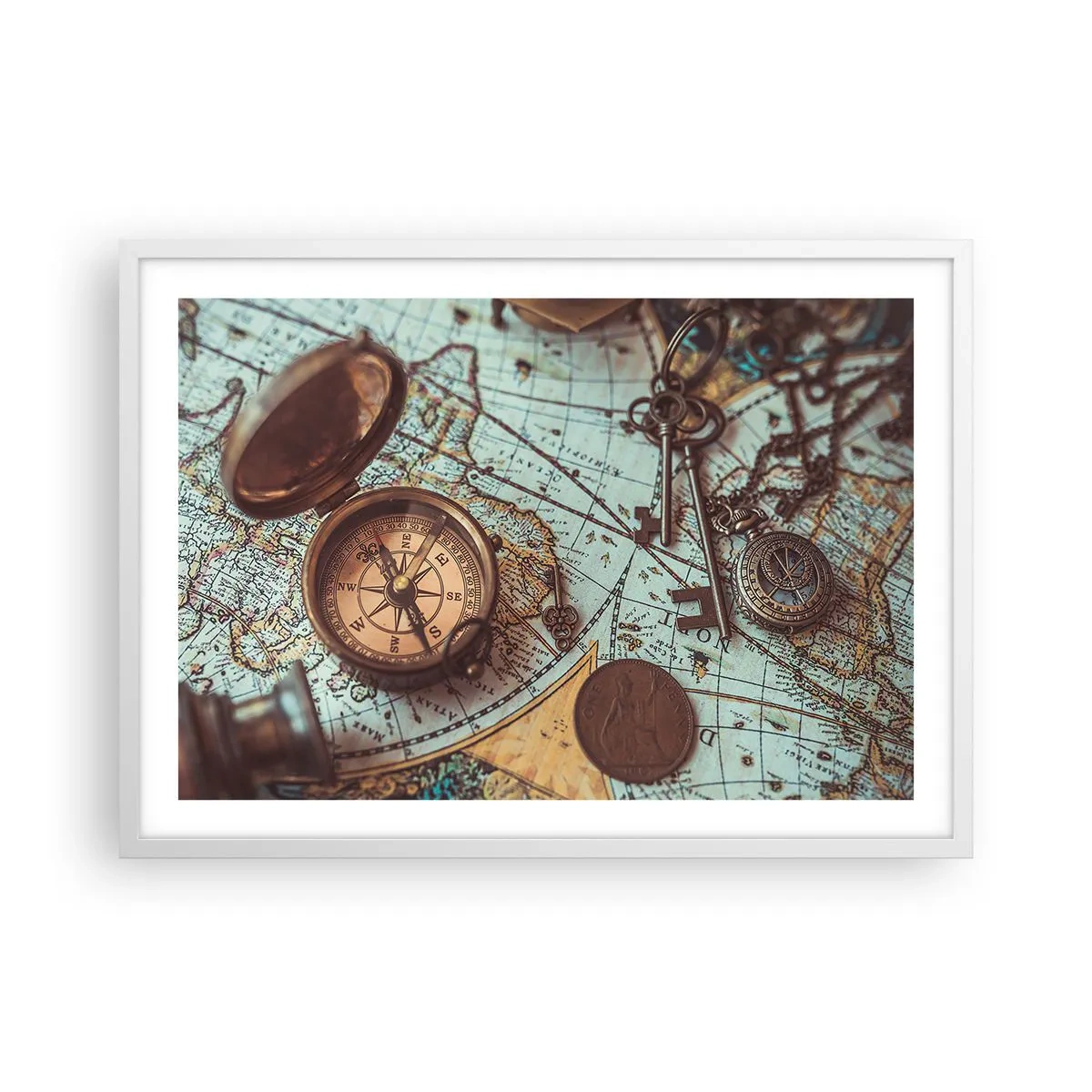 Plakát v bílém rámu - Pro dobrodruha - 70x50 cm