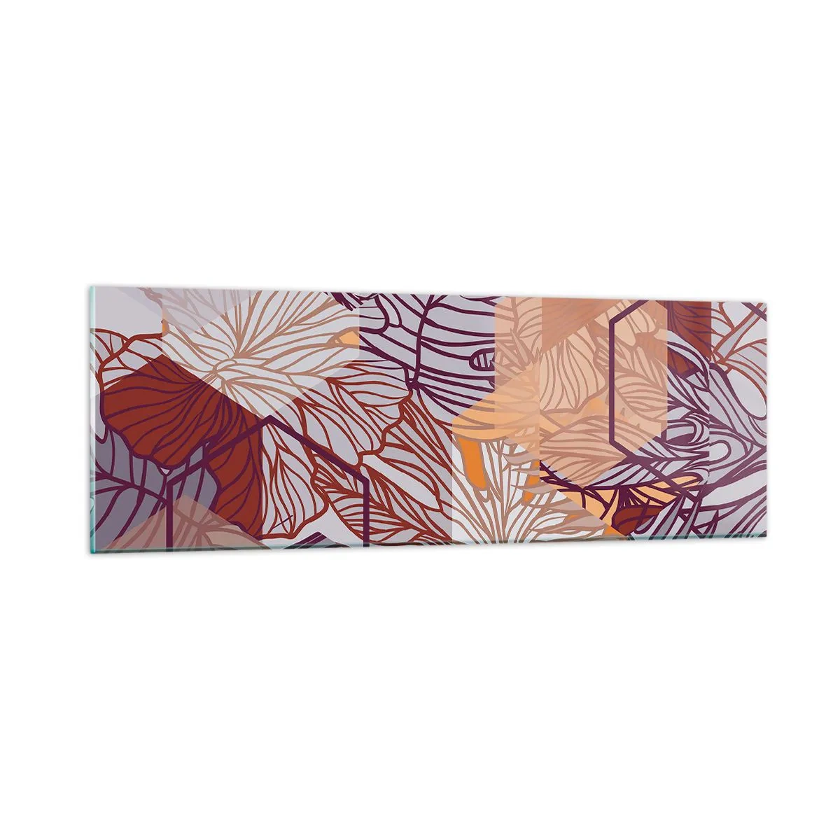 Obraz na skle - Nemožný vztah mezi geometrií a přírodou - 90x30 cm