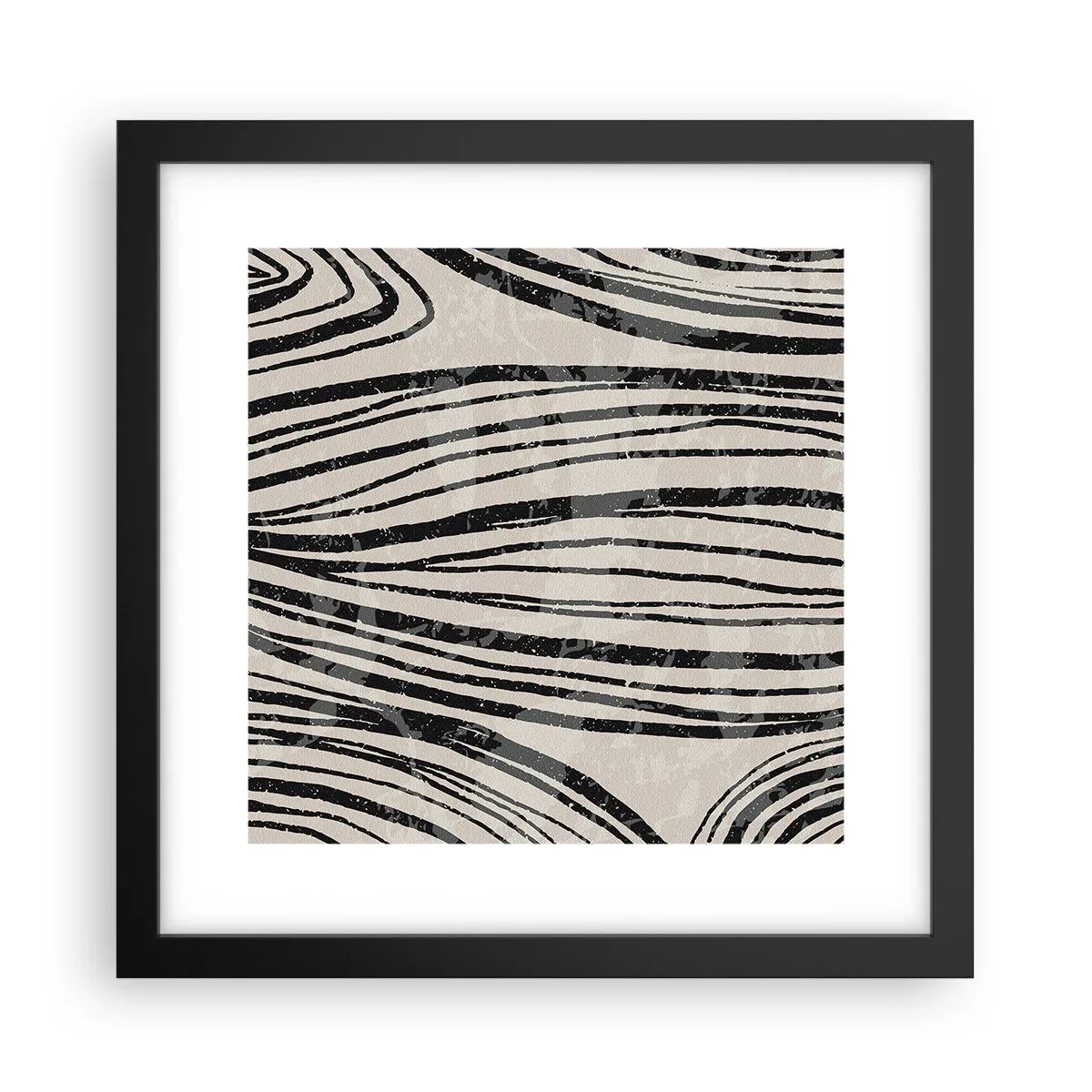 Plakát v černém rámu - Močál s liniemi - 30x30 cm