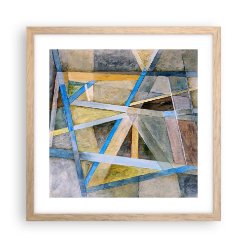 Plakát v rámu světlý dub - Přímo nebo diagonálně? - 40x40 cm