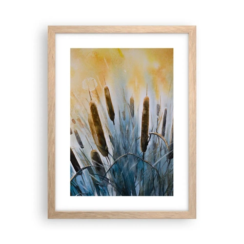 Plakát v rámu světlý dub - Chlad vody, žár slunce - 30x40 cm