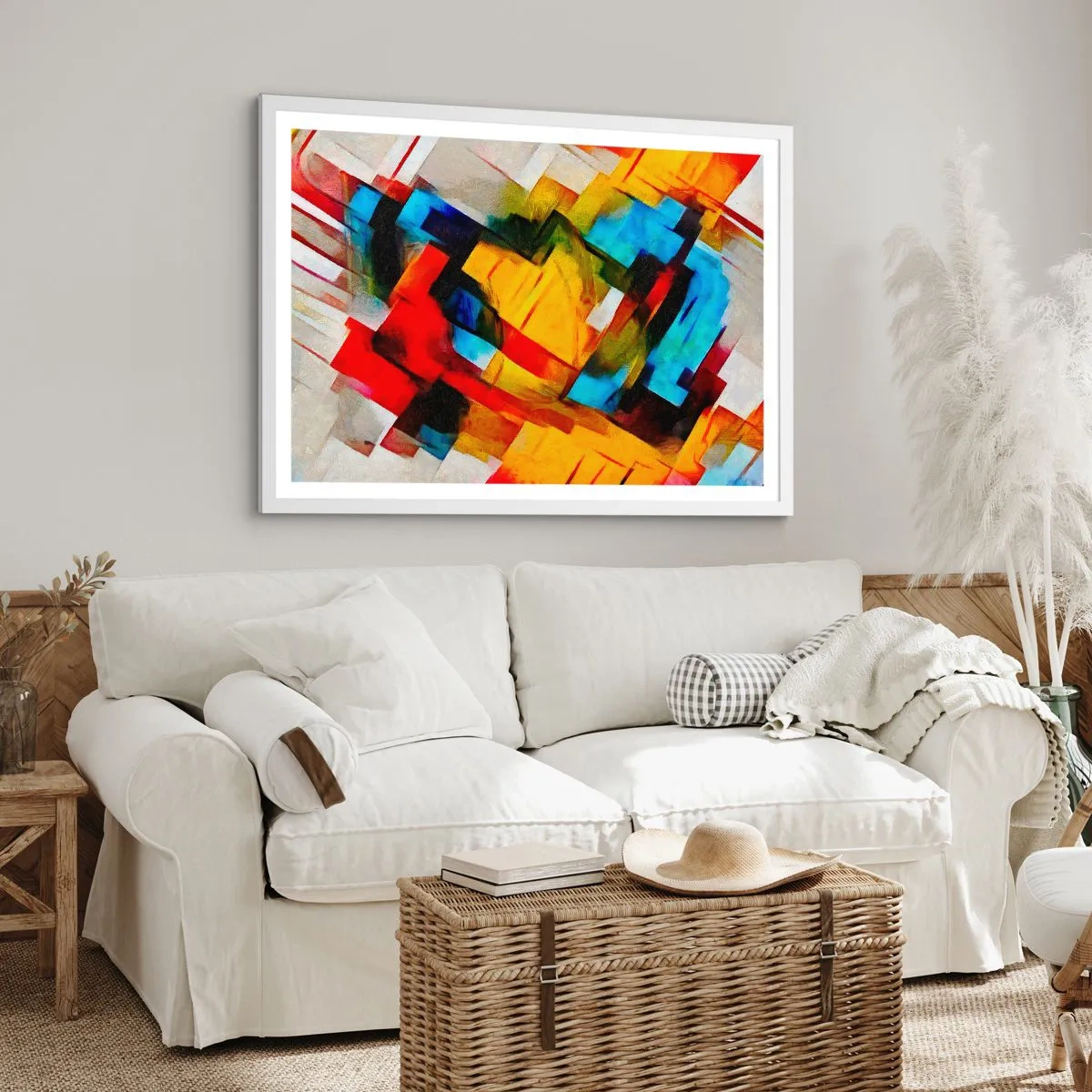 Plakát v bílém rámu - Vícebarevné vrstvy - 100x70 cm