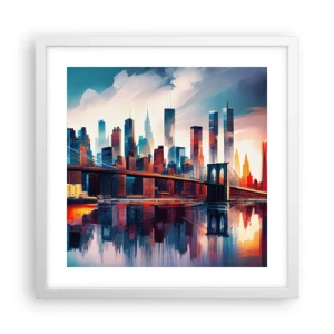 Plakát v bílém rámu - Famózní New York - 40x40 cm