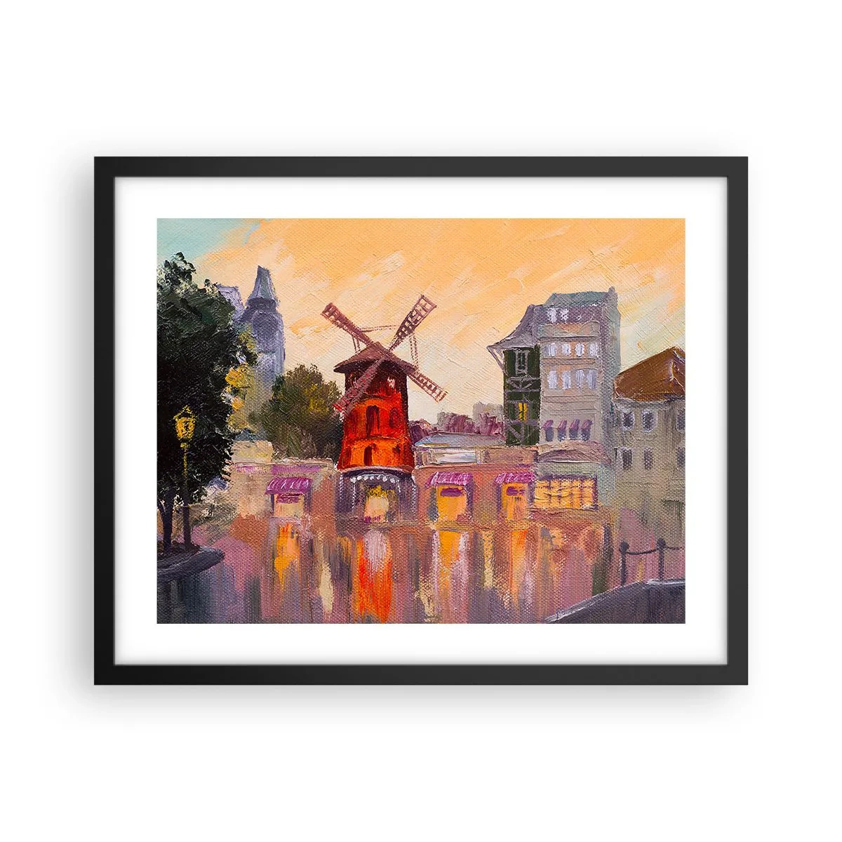 Plakát v černém rámu - Pařížské ikony – Moulin Rouge - 50x40 cm