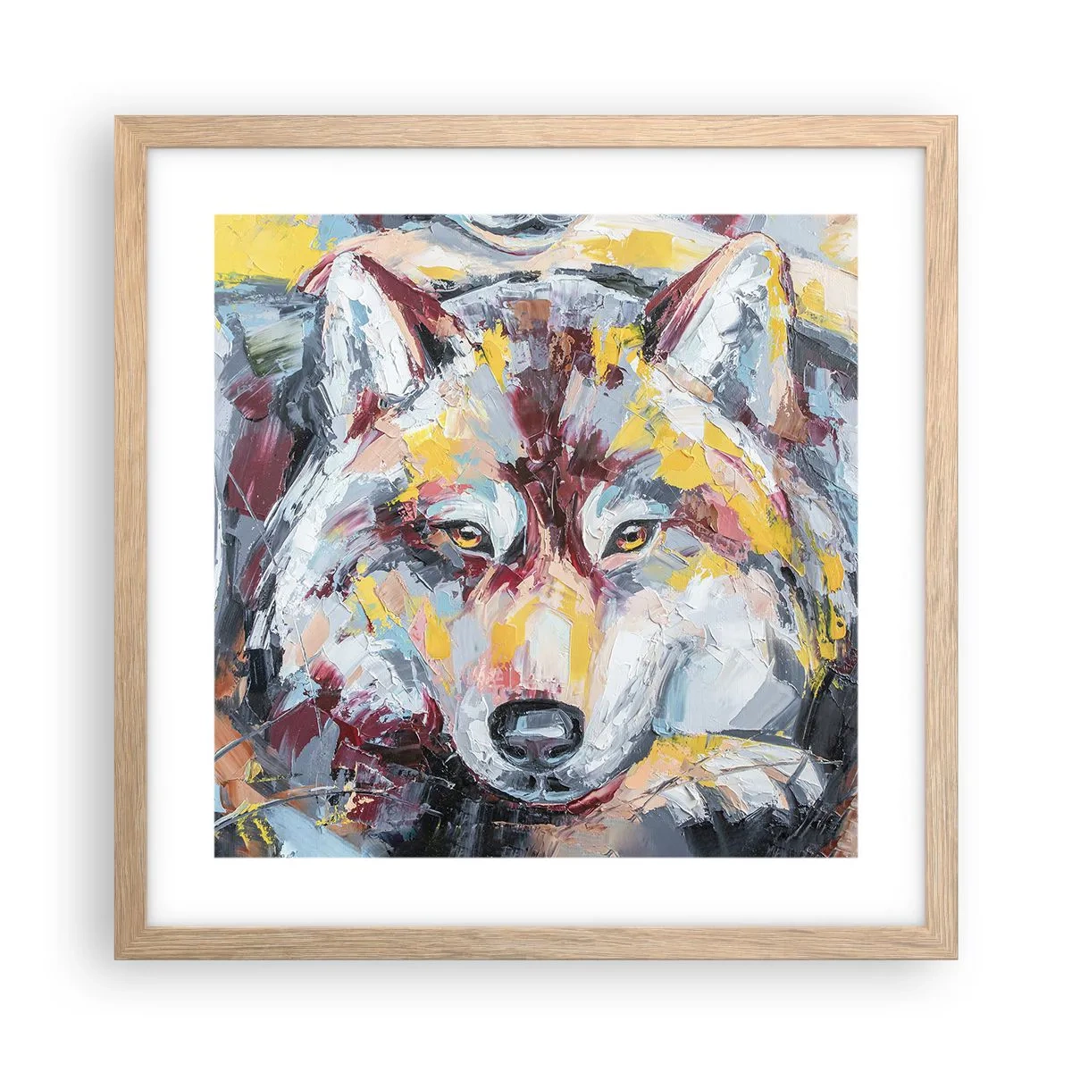 Plakát v rámu světlý dub - Klid mezi blízkými - 40x40 cm