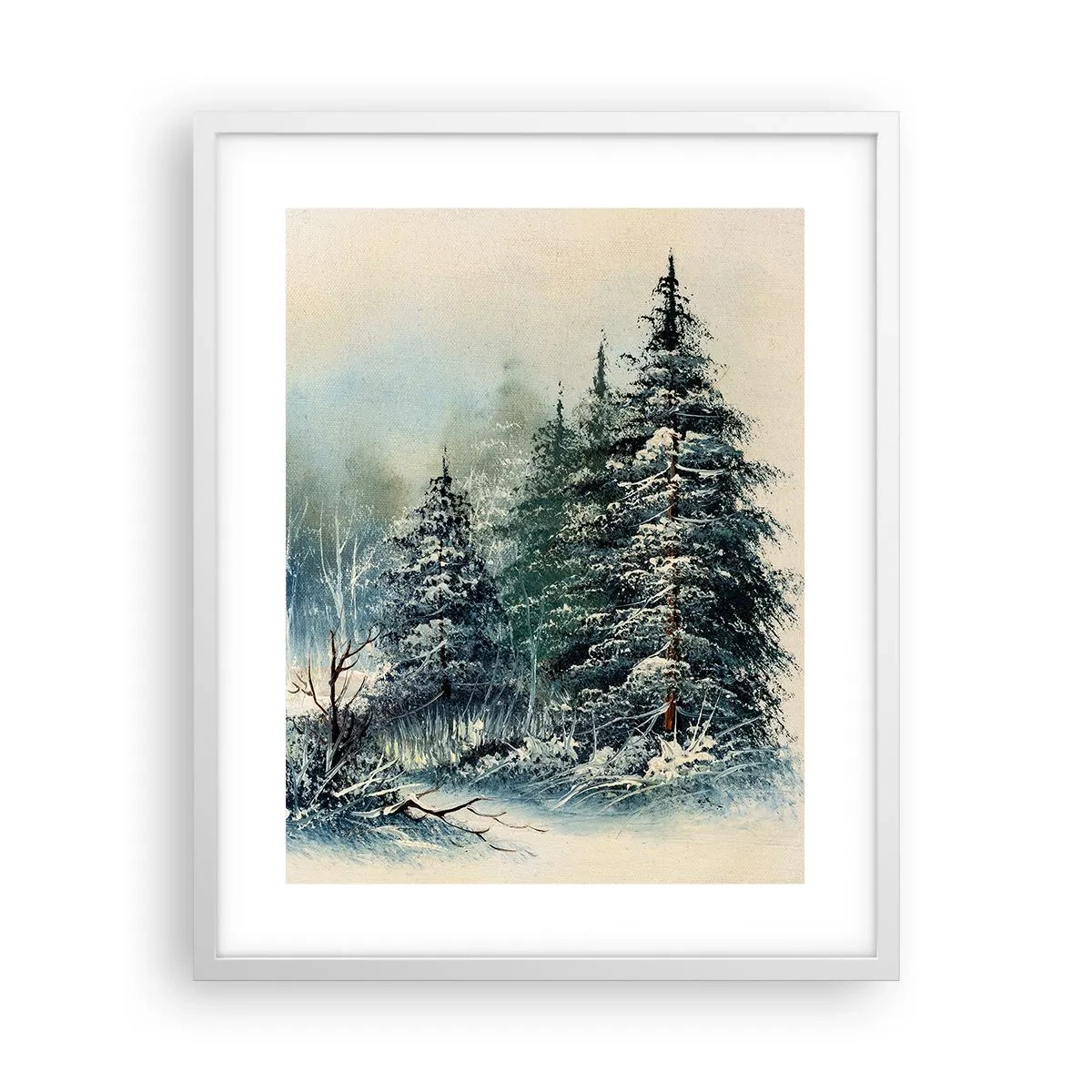 Plakát v bílém rámu - Připravení na Vánoce - 40x50 cm