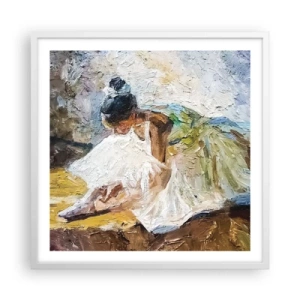 Plakát v bílém rámu - Z Degasova obrazu - 60x60 cm