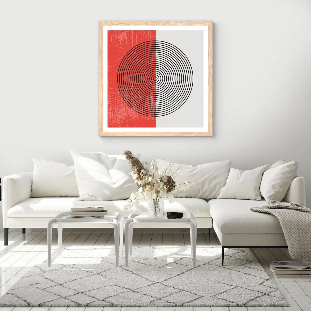 Plakát v rámu světlý dub - Přesný zásah - 40x40 cm