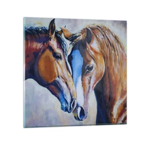 Obraz na skle - Je to přátelství? Je to láska? - 30x30 cm