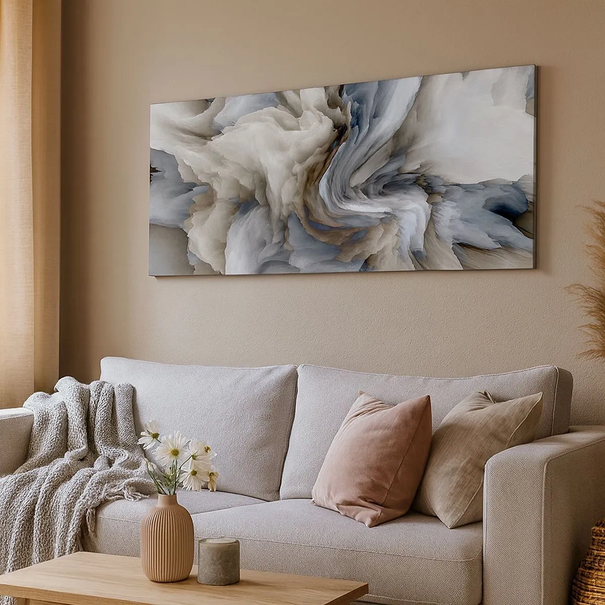 Obraz na plátně - Kámen a květ - 100x40 cm