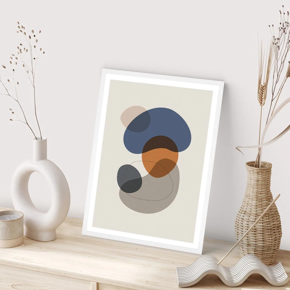 Plakát v bílém rámu - Kapky barev - 50x70 cm