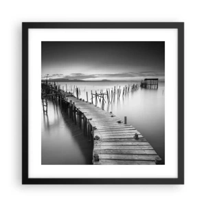 Plakát v černém rámu - Klid zapomenutého břehu - 40x40 cm