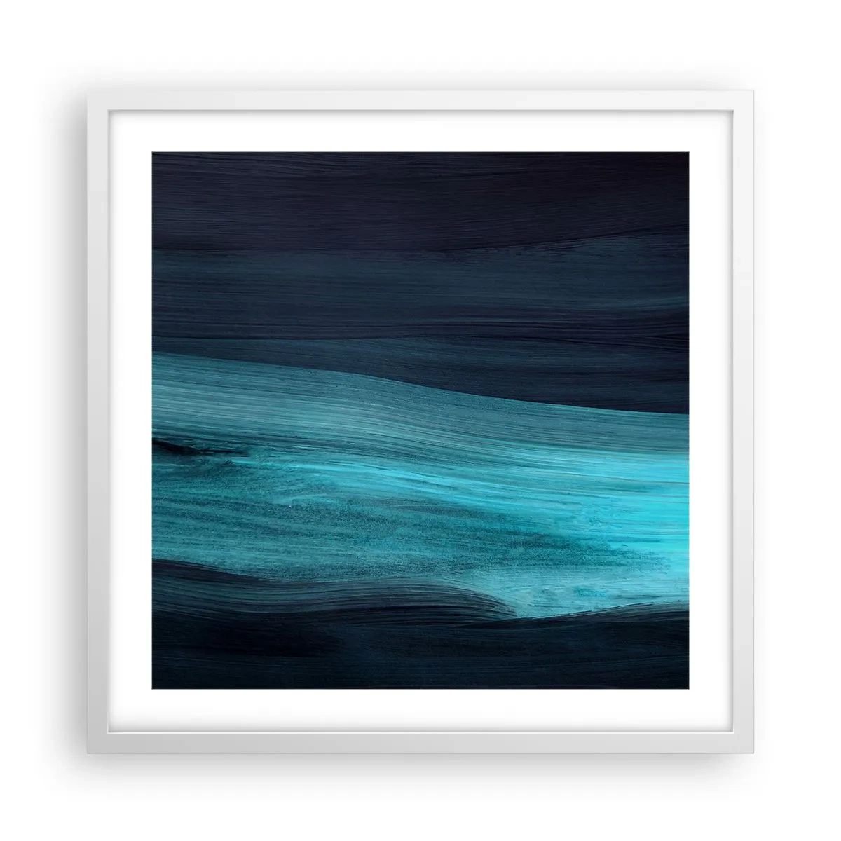 Plakát v bílém rámu - Pluj s proudem - 50x50 cm
