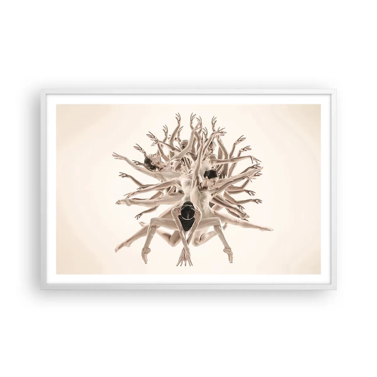 Plakát v bílém rámu - Rozkvět v tanci - 91x61 cm