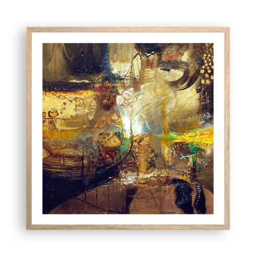 Plakát v rámu světlý dub - Zima, tepleji, horko - 60x60 cm