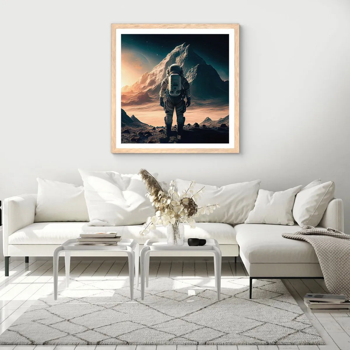 Plakát v rámu světlý dub - Nová výzva - 60x60 cm