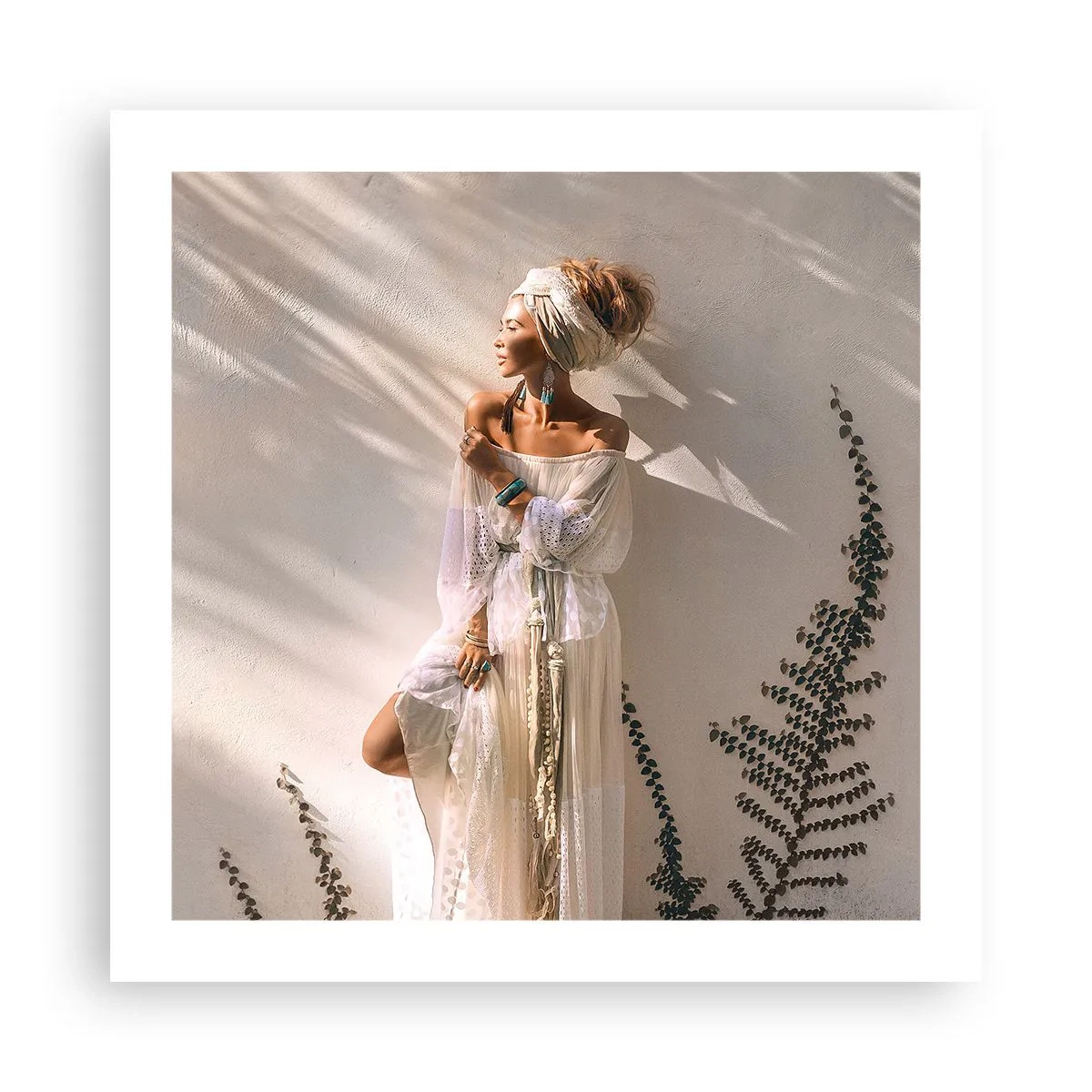 Plakát - Slunce a dívka - 50x50 cm
