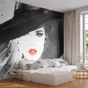 Fototapeta Premium Sand - Dáma v černém - Žena, ženská tvář, Portrét ženy - 100x70 cm