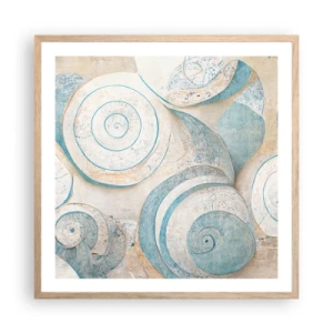 Plakát v rámu světlý dub - Co skrývá mušle? - 60x60 cm