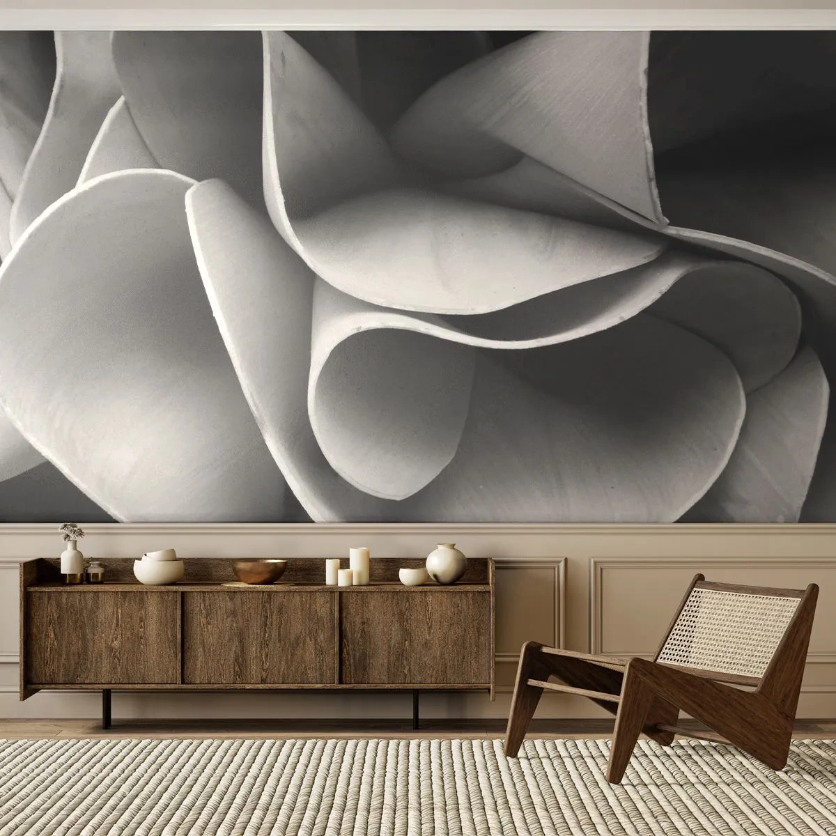 Fototapeta Premium Canvas - Děje se ve vesmíru - Abstrakce, Kus, Černý a bílý - 250x175 cm