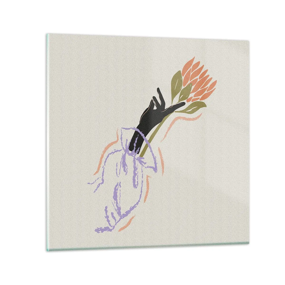 Obraz na skle - Sesterský dotek - 40x40 cm