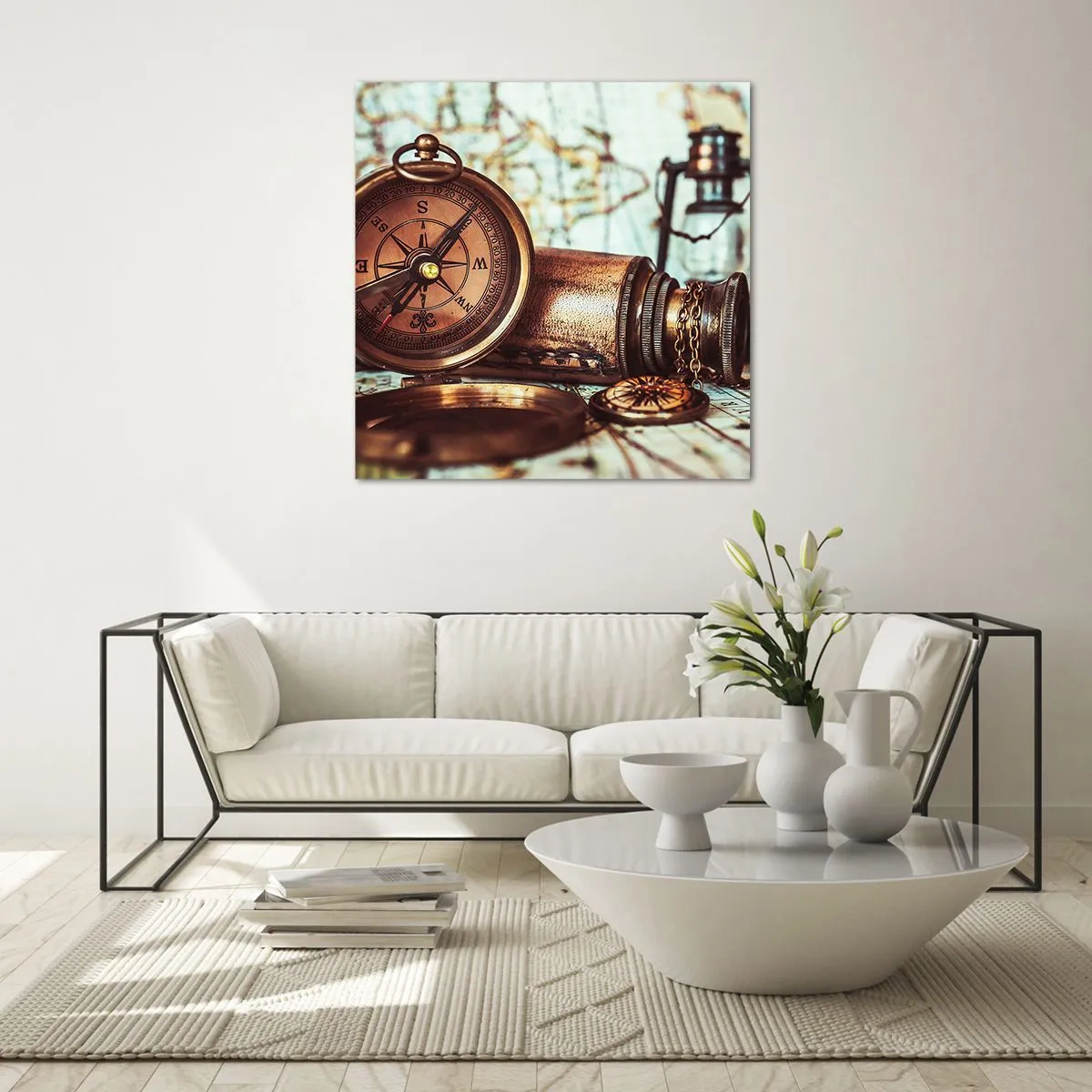 Obraz na skle - Pirátské dobrodružství v Karibiku čeká - 60x60 cm