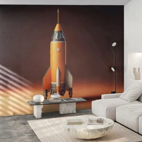 Fototapeta Premium Canvas - Začíná to snem - Vesmírná raketa, Tužka, Věda - 350x256 cm