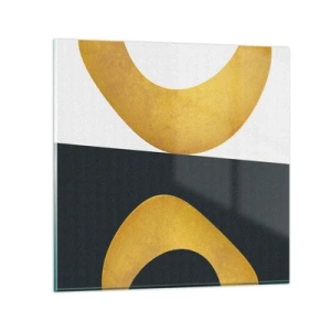 Obraz na skle - Zaprvé: zlato - 30x30 cm