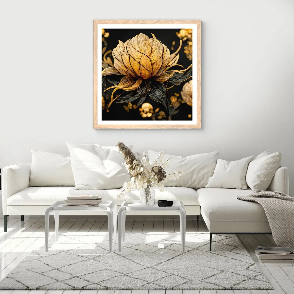 Plakát v rámu světlý dub - Jemná křehkost - 60x60 cm