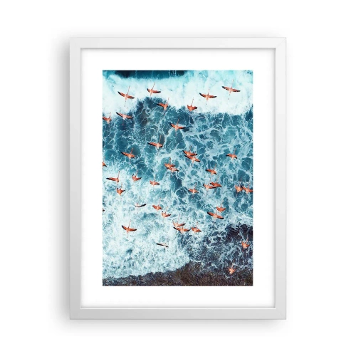 Plakát v bílém rámu - Přímořský průvod - 30x40 cm