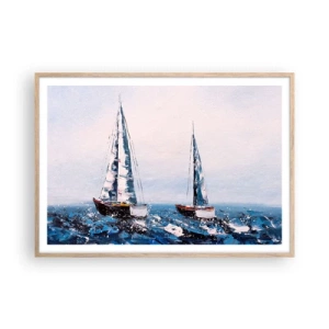 Plakát v rámu světlý dub - Bratrství větru - 100x70 cm