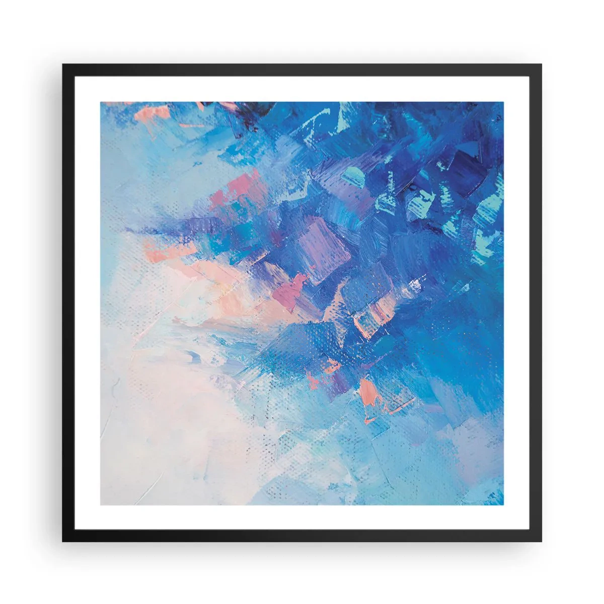 Plakát v černém rámu - Zimní abstrakce - 60x60 cm