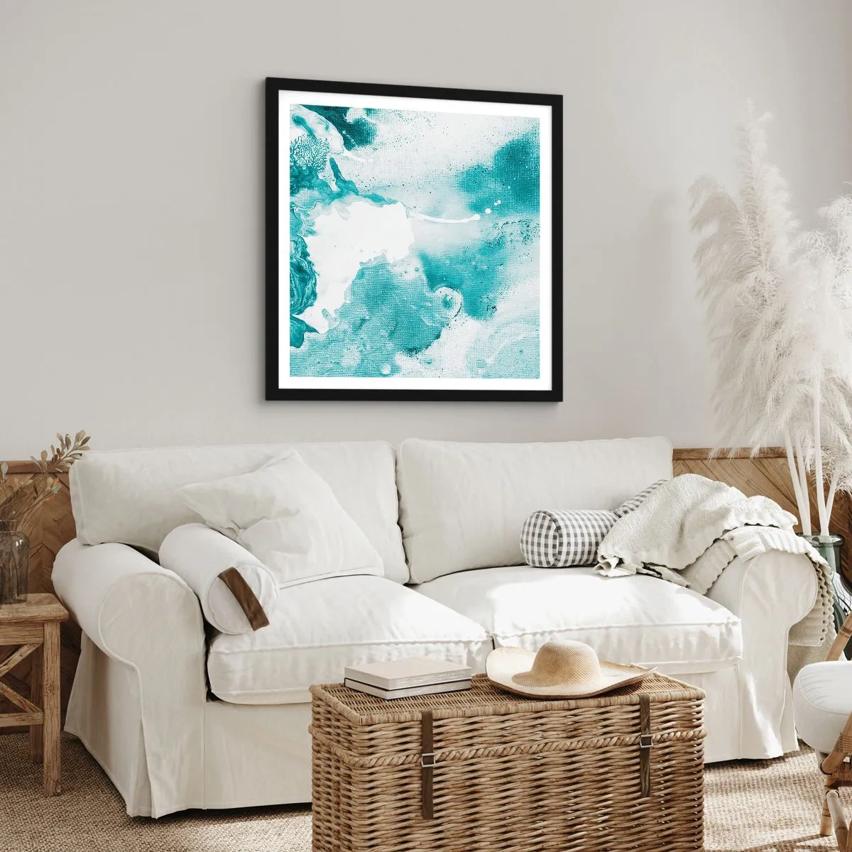 Plakát v černém rámu - Povodí modré - 60x60 cm