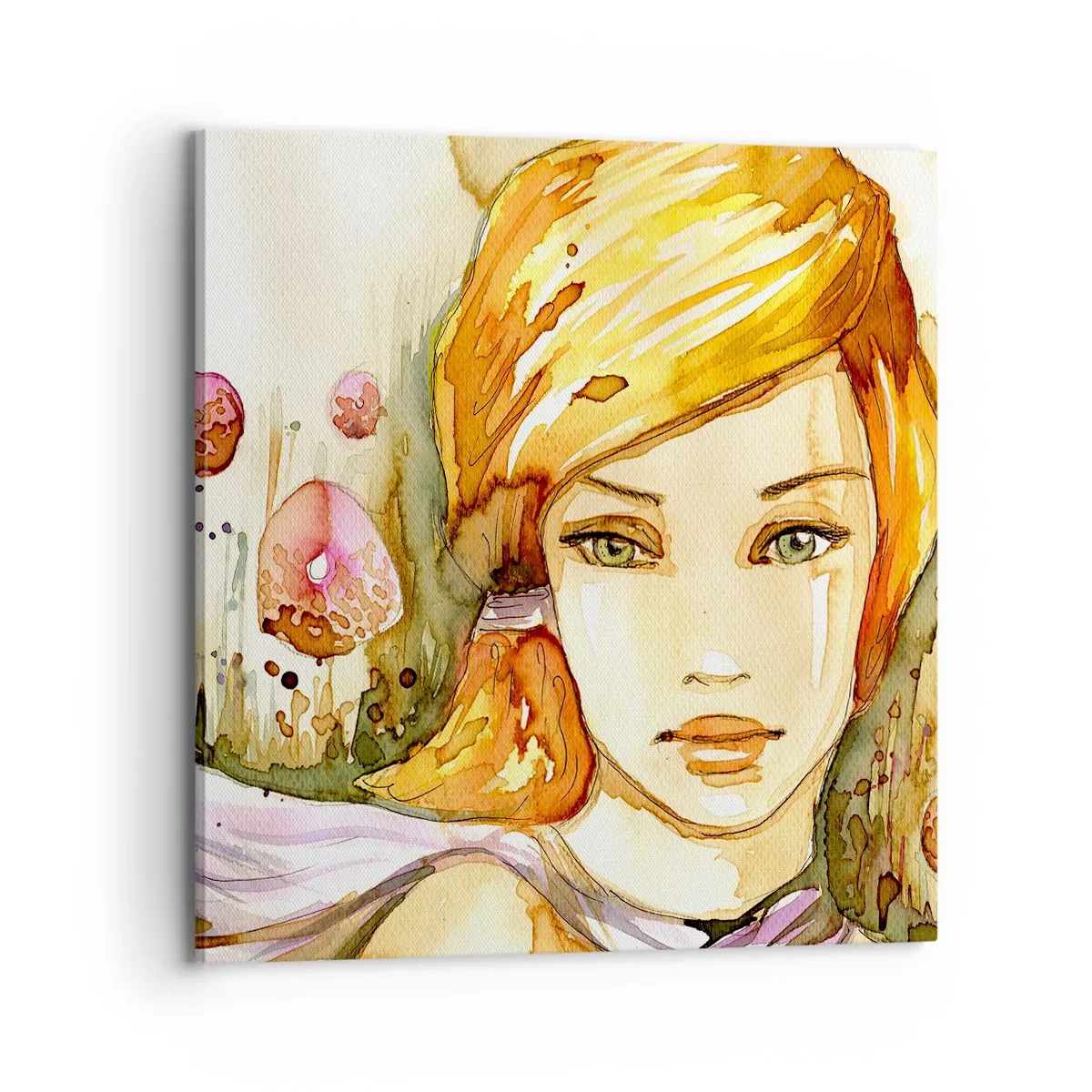 Obraz na plátně - Smaragdový pohled, který zahání hněv - 70x70 cm