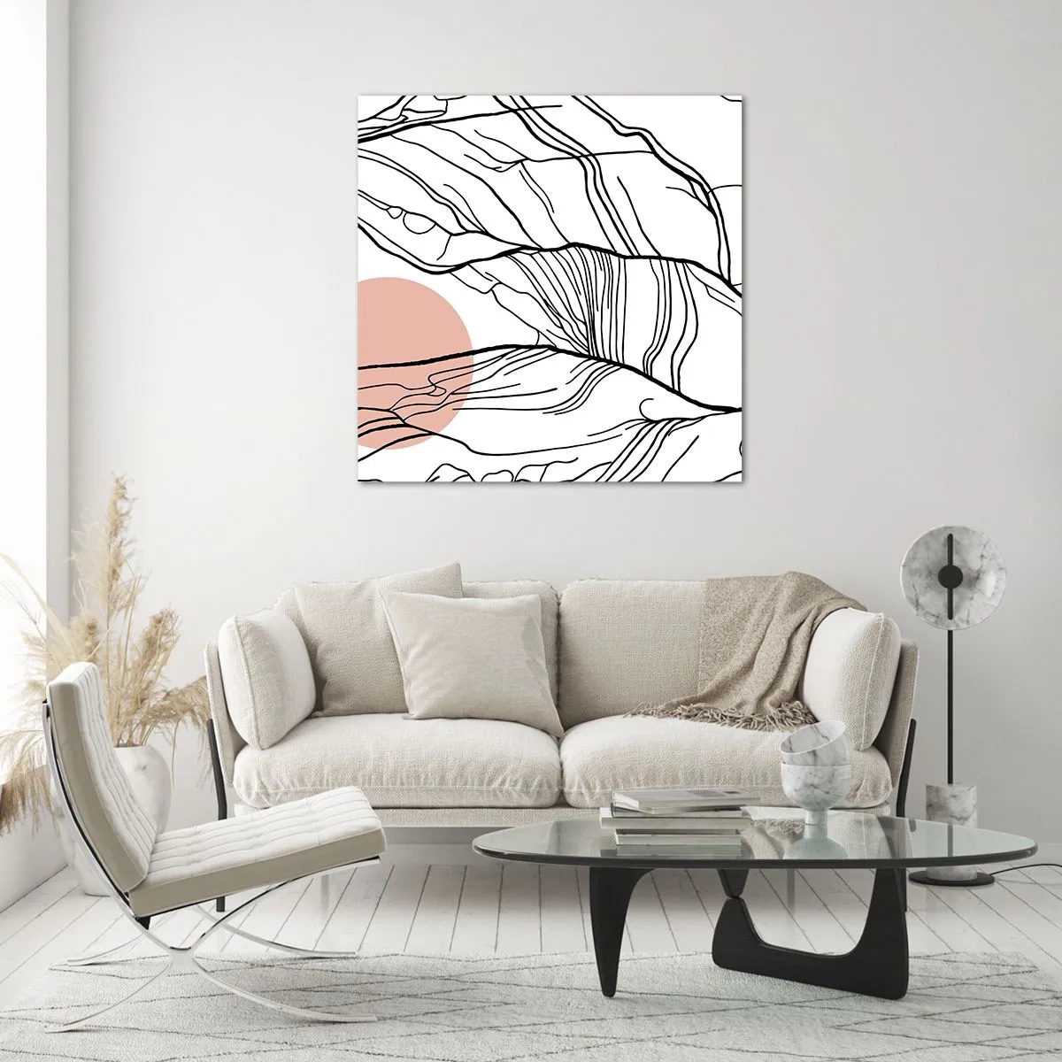 Obraz na skle - V síti větviček - 70x70 cm