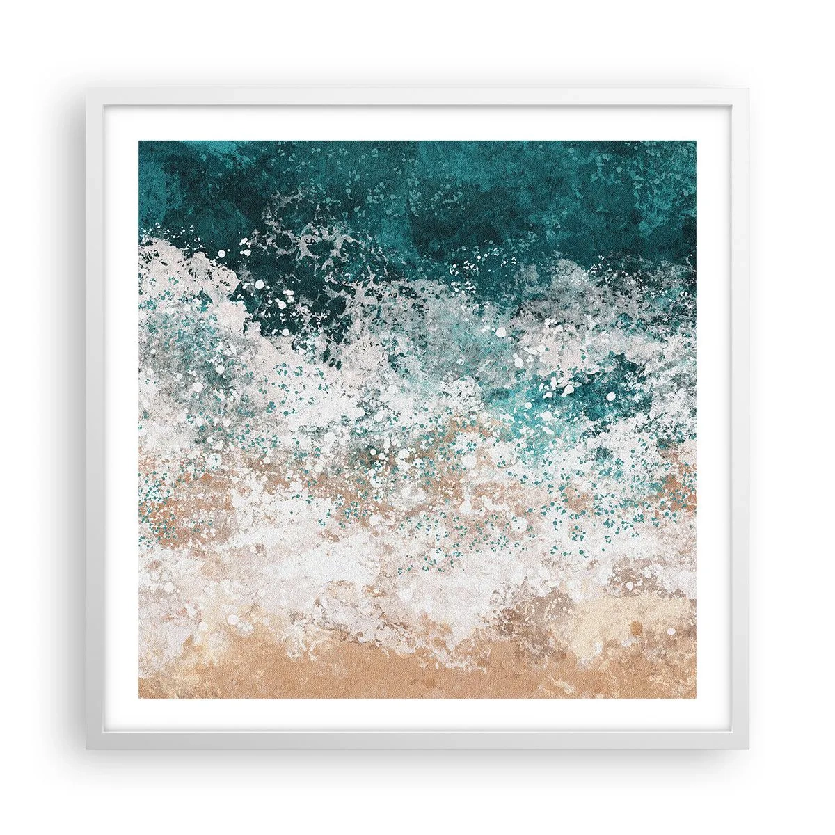 Plakát v bílém rámu - Mořské příběhy - 60x60 cm