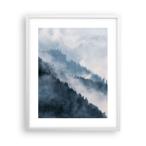 Plakát v bílém rámu - Horská mystika - 40x50 cm
