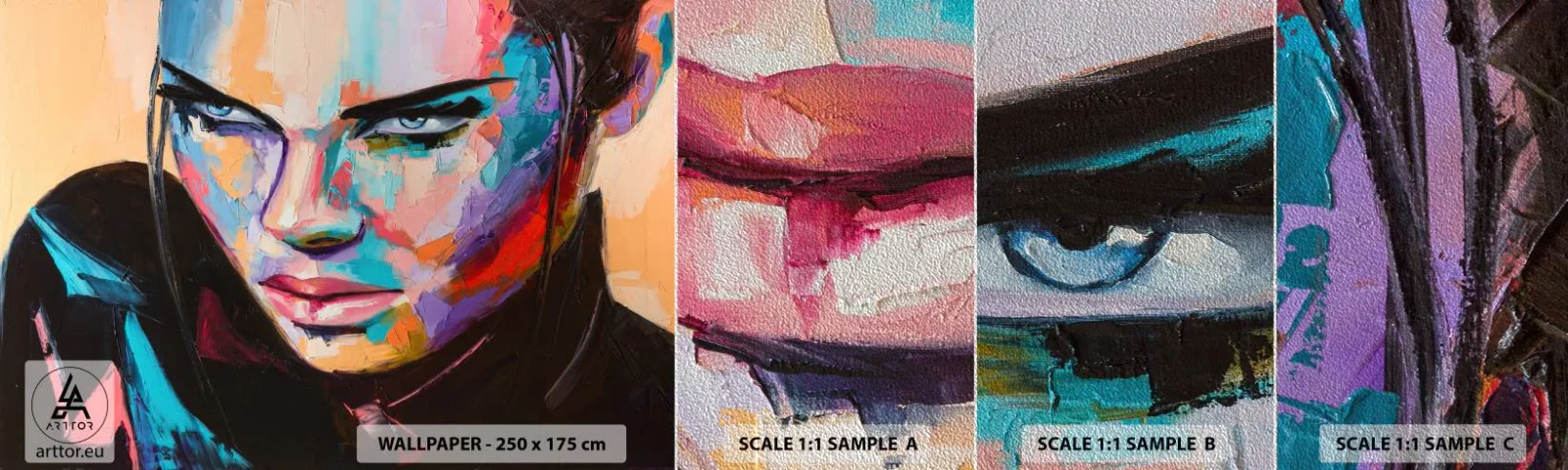 Vzor Fototapety Premium Sand - Divokost srdce - Žena, Portrét ženy, Dívka - 100x30 cm