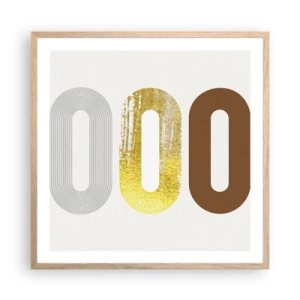 Plakát v rámu světlý dub - Ooo! - 60x60 cm
