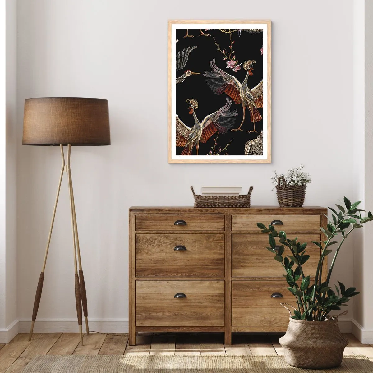 Plakát v rámu světlý dub - Pohádkový pták - 61x91 cm