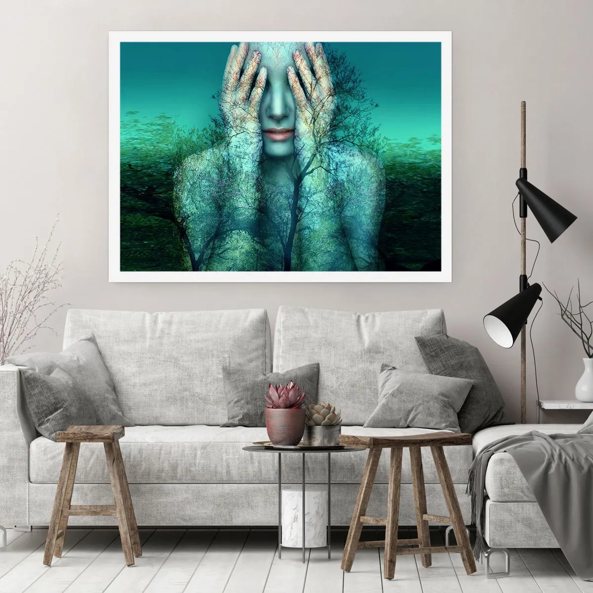 Plakát - Ponořená do modré - 70x50 cm