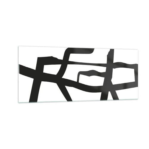 Obraz na skle - Černobílá konstrukce - 100x40 cm
