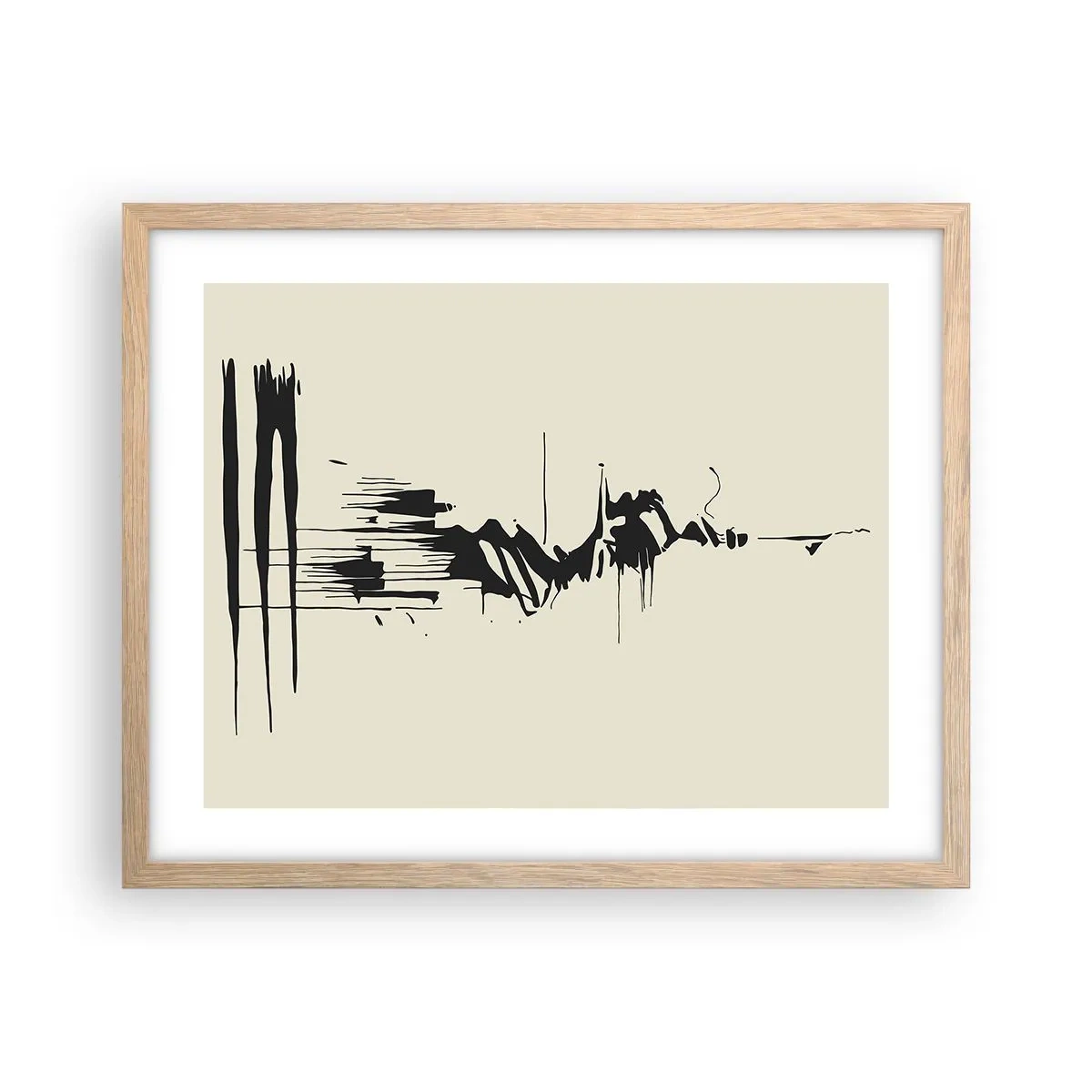 Plakát v rámu světlý dub - Spěšná abstrakce - 50x40 cm