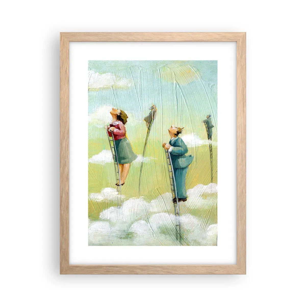 Plakát v rámu světlý dub - Za svým snem - 30x40 cm