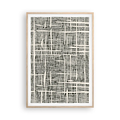 Plakát v rámu světlý dub - Tkaná kompozice - 70x100 cm
