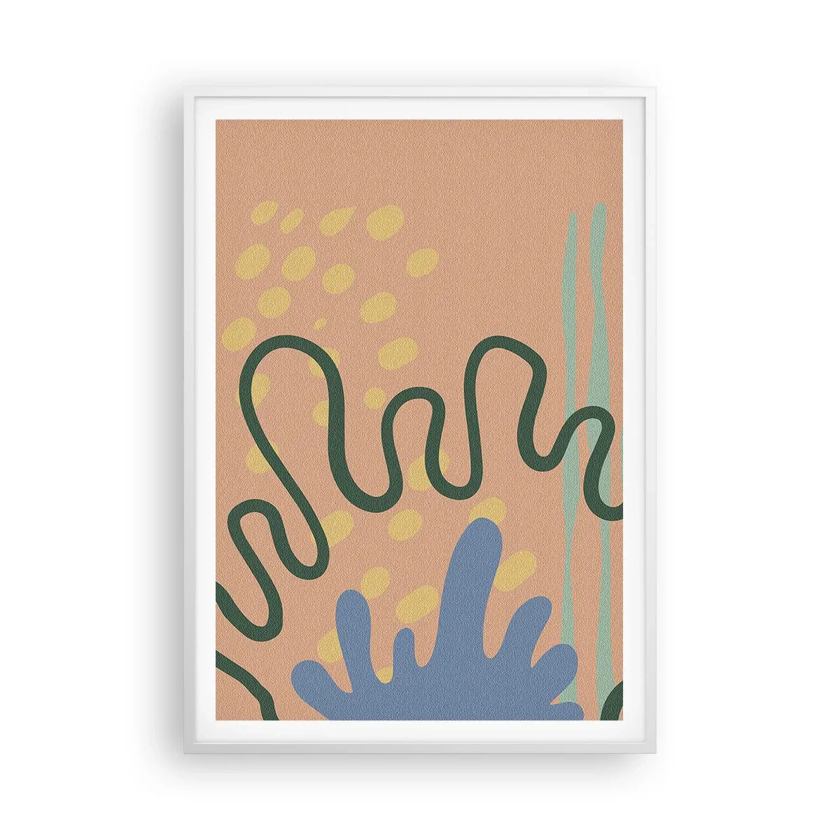 Plakát v bílém rámu - Abstrakce: rozmanitost přírody - 70x100 cm