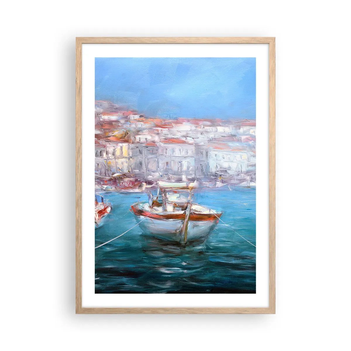 Plakát v rámu světlý dub - Italský záliv - 50x70 cm